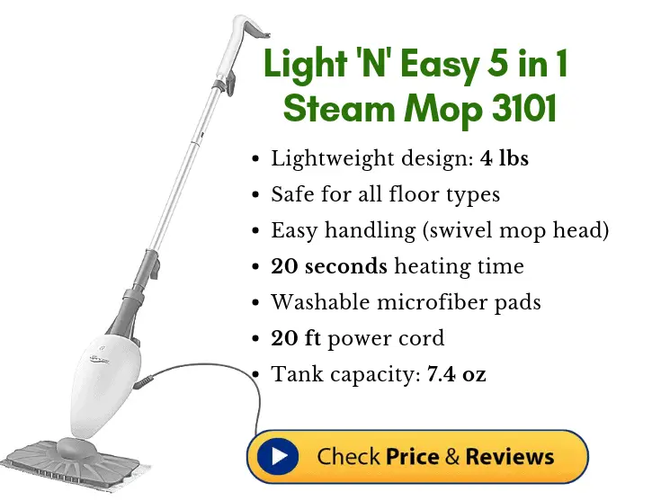 Light n Easy 5 in 1 Steam Mop for Hardwood Floors S3101